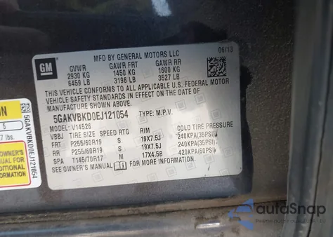 2014 Buick Enclave Leather из США, поврежденный, VIN 5GAKVBKD0EJ121054